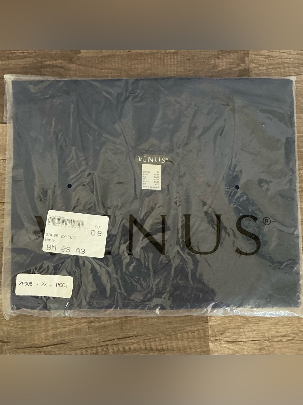 New Venus Long & Lean Tee Navy Blue V Neck Size 2X